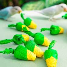 Corn Husk Parrot Chew Toy, Cute Corn Shaped Bird Beak Grinding Toy, Relieve Boredom, Suitable For Small Birds And Parrots - View 8