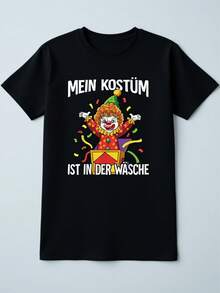 Mein Kostum Ist In Der Wasche Camiseta con Estampado Gráfico, Manga Corta, Cuello Redondo, Top Casual para Verano y Primavera, Ropa de Mujer - Negro - Ver 6
