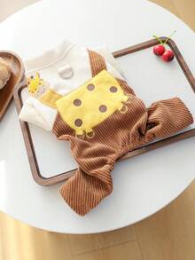 PETCIRCLE 1件宠物衣服，小型犬套装，长颈鹿背带裤（小型犬适用） - 彩色 - 查看 7