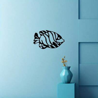1pc Metal Ocean Fish Wall Decor, Suitable For Living Room, Outdoor, Bedroom And Other Home Decor, Perfect Gift Choice