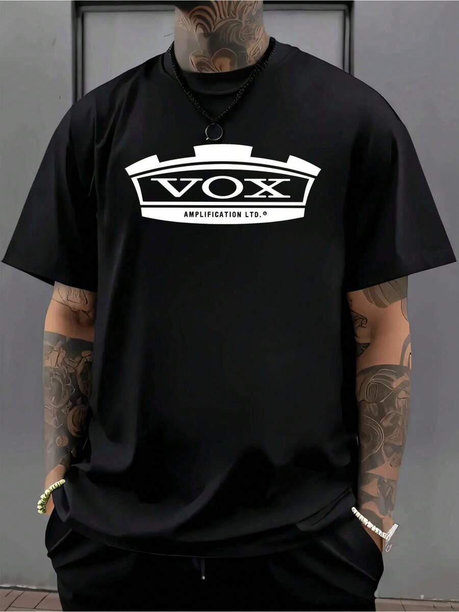 Men Plus Size T-Shirts - Black - View 1