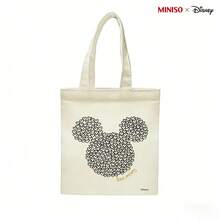 MINISO X Disney Mickey Mouse Love Heart Canvas Tote Bag - Cute Reusable Shopping Bag For Daily Use - 1 cái - Xem 4