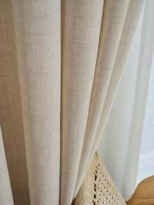 1件复古米色加厚薄纱窗帘，奢华薄纱窗帘，舒适半遮光窗帘 - 日式风格，杆袋式半遮光窗帘，适用于客厅和卧室，降噪防紫外线，家居装饰遮光窗帘（190克面料重量） - 彩色 - 查看 8