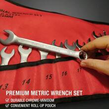 8-10-12mm Industrial Matte Finish Ribbed Open-End Wrench, Fixed Wrench, Pearl Nickel-Chromium-Vanadium Steel Spline Wrench, Reversible Wrench Set - 8-10-12 Three-piece Set - View 2