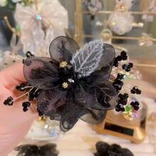 1/2pcs Women's Cute Hair Accessories: Star Hair Scrunchies, Large Embroidered Tulle Hair Scrunchies, Fashion Hair Clips, Flower Hair Accessories, Gifts, Travel, Women's Gifts, Hair Accessories, Christmas Stocking Stuffer Hair Scrunchies - Multicolor - View 12