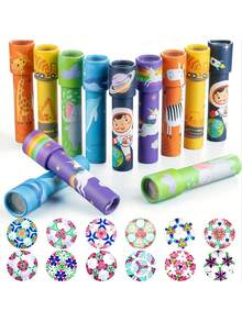 3/6/12pcs Kaleidoskop Vintage, Penghilang Stres untuk Dewasa, Hadiah Pesta Ulang Tahun, Pengisi Kaos Kaki Natal, Berbagai Warna, Plastik Tahan Lama, Hadiah Menarik - View 4