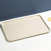 1 Pc Rectangular Tray, Large, Medium, And Small Plastic Restaurant Plates, Kindergarten Household Cups, Tea Trays, Fast Food, Barbecue Plates, Kitchen Supplies - Beige - View 1