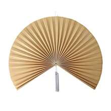 Bamboo Wall Fan Decor - 60" Handmade Woven Bamboo Wall Hanging Fan Large Japanese Fan Wall Decor for Above Bed Boho Natural Asian Wall Art Lightweight and Easy to Hang Beige - Beige - Ver 8