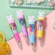 迷你卡通兔子造型四色圆珠笔 - 可爱的兔子造型，彩色按压式笔身，适合作为复活节礼物、学习用品、办公必备品、兔子主题配件，也是万圣节、复活节、圣诞节的理想礼物，更是完美的返校礼物。 - 萌兔四色筆 - 查看 9