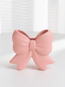 1pc Exclusive Bow-Knot Vase, Cute Pink Bow Decor Flower Pot, Aesthetic Desktop, Vanity, Bedroom, Living Room, Dorm, Kids Room Home Decor, Succulent Planter, Gift For Her - Multicolor - View 10
