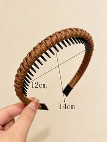 2pcs High Crown Hair Hoop With Teeth, Non-Slip Wrap Headband, Elegant Versatile Hair Accessory Hair Band Hairband - Multicolor - View 6