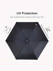 Umbrelă pliabilă ultra-ușoară din fibră de carbon - umbrelă de călătorie rezistentă la UV și vânt, umbrelă de soare portabilă cu deschidere manuală, potrivită pentru naveta și utilizarea în aer liber, accesorii pentru naveta | Accesorii de modă, umbrelă de exterior. Mini umbrelă pliabilă portabilă - vinil negru cu protecție UV, design simplu și simplu, umbrelă de soare., Exterior, grădină, articole esențiale de călătorie, articole esențiale portabile - Multicolor - Vizualizare 5