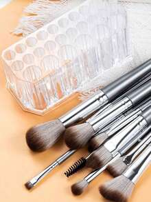 1 pièce Organisateur de pinceaux à ongles avec 26 trous, support de rangement pour eyeliner, présentoir de rangement pour cosmétiques et stylos. Présentoir acrylique pour pinceaux de maquillage. Accessoire pour manucure - Transparent - Voir 5