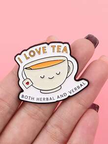 Cute Cartoon Tea Lover Slogan Creative Casual Versatile Cartoon Brooch Pin Badge - Water Cup - View 3