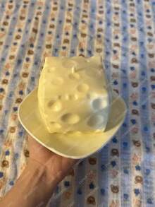 Jumbo Cheese Cube Stress Ball Big Cheese Shapeable Squeeze Ball Non-Bounce Fidget Toy ASMR Sensory Anti-Stress Christmas Gift - 黃色 - 查看 4