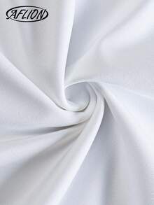 Aflion 女士白色纯色吊带V领无袖腰部金属环系带不对称下摆中长连衣裙，弹力针织面料，透气修身性感优雅连衣裙，适合春季、夏季、秋季、情人节、约会、度假、夜店等场合。 - 白色 - 查看 5