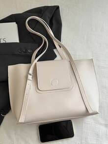 High-Quality Fashionable Versatile Handbag, 2025 New Summer Large Capacity Niche Luxury Shoulder Tote Bag For Women - White - View 3