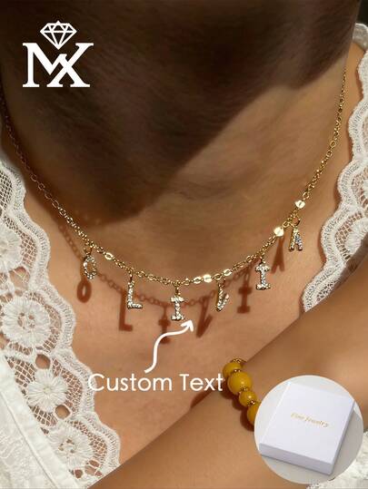 1 chiếc mặt dây chuyền chữ cái đầu tên được cá nhân hóa bằng đá Cubic Zirconia, tối giản, thanh lịch và lãng mạn, phụ kiện phong cách Bohemian, thích hợp cho Ngày Valentine, Sinh nhật, Kỷ niệm, Tốt nghiệp, Giáng sinh, quà tặng cao cấp cho người yêu và mẹ, thích hợp cho bạn gái, mẹ, gia đình, bạn bè, con gái, kỷ niệm, sinh nhật, đeo hàng ngày.