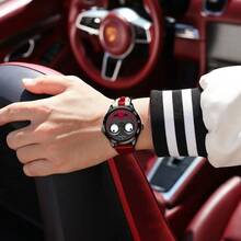 POEDAGAR 男士嘻哈休闲小丑造型个性化石英表，表盘设计独特新颖 - 白色 - 查看 5