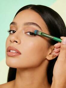 2pcs/1pc Green Handle Eyeshadow Brush Premium Synthetic Bristles Professional Eye Makeup Brush For Eyeshadow Blending & Precision Application - Beauty Tool - Multicolor - View 3