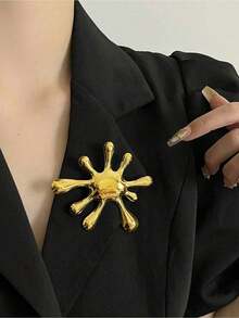 Asymmetrical Fashion Brooch Designed For Women And Girls Perfect As An Outfit Accessory For Travel Weddings And Parties Or As A Thoughtful Birthday Or Christmas Gift Showcasing A Unique European Style That Elevates Any Look With Its Striking Design. - Gold - 查看 3