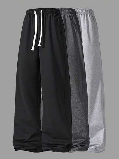 1 pieza Pantalones largos cómodos y transpirables de estilo novio para hombre, para correr, hacer ejercicio y uso casual, primavera/verano