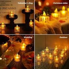 3/7/12pcs Crystal Appearance Flameless LED Candles, Flameless Candles, Battery Operated LED Tea Lights Suitable For Weddings, Holiday Parties, Centerpieces, Home Decor, Halloween, Christmas, Valentine's Day - Crystal Candle Light - View 3