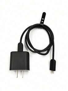 5 piezas Funda protectora anti-caída de TPU negro, compatible con cargador Apple 18W/20W y enrollacables - Negro - Ver 7