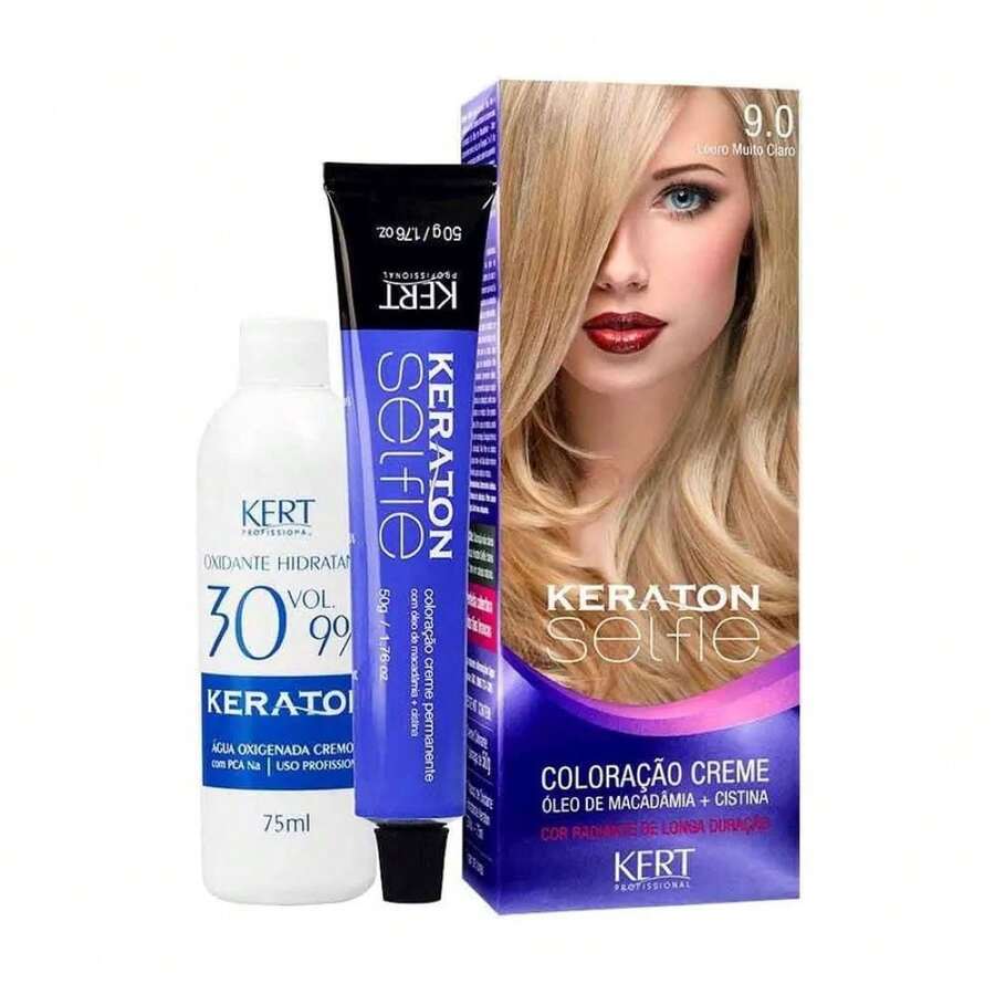 Keraton Selfie Hair Dye - Full Gray Coverage - Choose Your Color - 9.0 Very Light Blonde - View 1