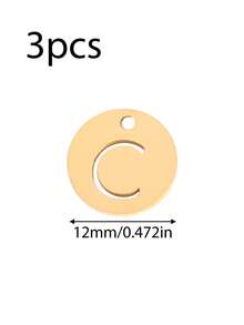 Bộ 3 mặt dây chuyền bằng thép không gỉ rỗng hình 26 chữ cái tiếng Anh, tự làm phụ kiện trang sức thời trang cho nữ. - mặt dây chuyền - Xem 16