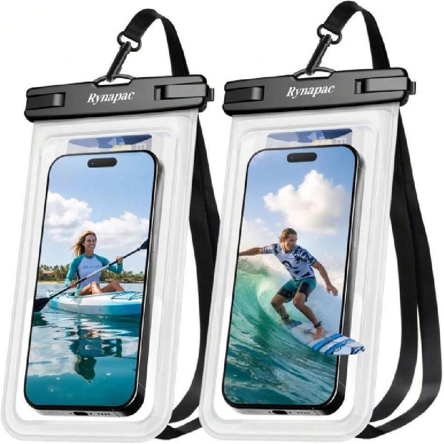 Waterproof Pe Pouch - 2 Pack, IPX8 Waterproof Pe Case With Lanyard For IPe 17 16 15 Pro Max, Cell Pe Dry Bag For Beach Vacation Travel Cruise Essentials, Touch Screen, Up To 8.5",44289572 - 無色 - 查看 1