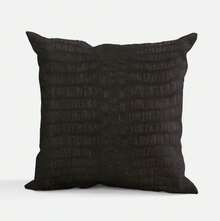 Alligator Fabric, Soft Textured Crocodile Vinyl Faux Leather, Gator Skin Embossed Upholstery DIY Craft And Clips Pleather Sheets U2013 One Foot Cut 12u201dx54u201d (Black) - ColorA - 查看 7