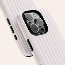 Pink & White Striped Phone Case, Compatible With IPhone 17/16/15/14/13/12/11 Pro Max - 款式1(1件) - 查看 2