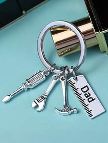 1 pieza Herramienta decorativa de acero inoxidable DIY - Martillo, Destornillador, Llave inglesa Colgante de metal; Regalo práctico para papá, abuelo, abuelo; Ideal para el Día del Padre y Acción de Gracias. - Multicolor - Ver 5