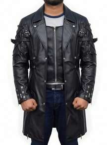 Trang phục Halloween thời Trung cổ dành cho nam giới, Áo khoác da phong cách Steampunk Gothic. - màu đen - Xem 1