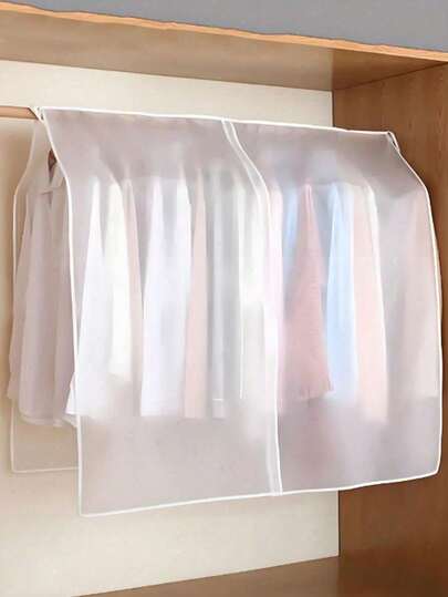 Thickened Transparent PEVA Material Garment Dust Bags, Breathable And Waterproof, Can Be Hung For Clothing Storage, Suitable For Wardrobe, Closet And Home Decor