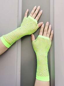 Găng tay lưới đính đá, găng tay lưới hở ngón dành cho nữ, phụ kiện tay lấp lánh phong cách tiệc tùng. - Lưới đánh cá đính đá - Xem 9