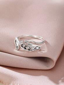 1pc Retro Elegant Lily Silver Ring, Women's Daily Party Ring, Anniversary Personalized Jewelry, Exquisite Gift - Ring - View 2