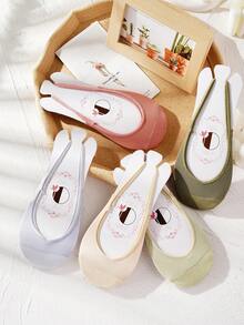 1/3/5双装女士隐形船袜，半掌绑带夏季隐形袜，薄款隐形高跟袜 - 彩色 - 查看 1