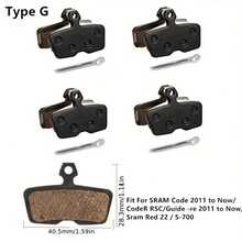 4对山地自行车树脂刹车片，适用于BicycleComponents品牌B01S G01S A01S XTR XTSLX Deore、Guide Level HRD Red Etap Magura M365 Pro电动滑板车和Zoom DB280 DB350 DB450 DB550自行车刹车卡钳 - G型 - 查看 5
