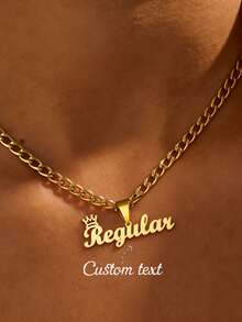 Dây chuyền mặt dây chuyền hình trái tim mờ khắc tên cá nhân, mặt dây chuyền thép không gỉ, dây chuyền chữ cái tùy chỉnh, quà tặng trang sức sinh nhật cho phụ nữ. - Dây chuyền vàng-5NK - Xem 2