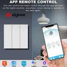 EU Standard ZigBee Smart Wall Switch - 1/2/3/4 Gang, No Neutral Wire Required, Quick Modular Installation, Tempered PC Panel, 600W Per Gang, Compatible With Alexa/Tuya/Smart Life App For Remote Control, Scheduling, Backlit Switch, Requires Gateway - Multicolor - View 6