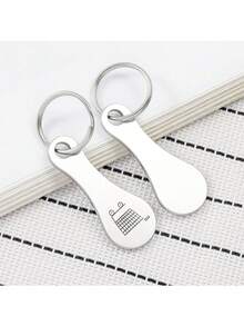 1pc Creative Supermarket Shopping Cart Shaped Laser Keychain, Keyring, Anti-Lost Tag, Keychain Accessory, Student Car Decor, Cute Gothic Y2K Style - Multicolor - View 7