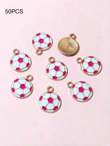 10个/20个/50个/100个随机混合足球形油滴吊坠 DIY饰品制作材料 - 足球 - 查看 8