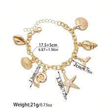 1pc Beach Style Alloy Shell, Starfish & Mermaid Tail Tassel Bracelet, Mother's Day Gift, Bridal Accessory, Bride Fashion Jewelry - Multicolor - View 5