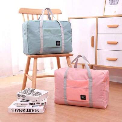 1个装折叠旅行收纳袋，轻便大容量手提包，适合随身携带，可作行李箱包、返校书包、旅行必备品、沙滩夏季度假旅行包、过夜包、健身包、旅行袋、周末包、行李袋、随身包、大学包、行李袋、周末旅行包、医院包、假日冬季包。