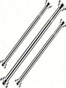 Tension Curtain Rod, No Drilling Required, Adjustable Curtain Rod For Shower Curtain, Cabinet, Wardrobe, Kitchen, Suitable For Small Curtains - . - View 3
