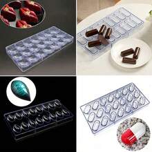 34pcs Chocolate Mold Set With 100pcs Chocolate Sticks, Home Kitchen Chocolate Candy Baking Tools, Pastry Making Supplies - Clear - View 4