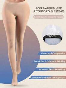 Medias de compresión moderada de 20-30 mmHg para mujeres, transpirables y suaves, leggings sexy de cintura alta, cómodos - Multicolor - Ver 7