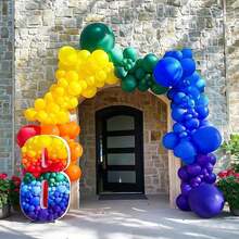 112 buc baloane curcubeu colorate ghirlandă arc kit, baloane din latex culori asortate pentru petrecere de ziua de naștere copil duș nuntă mireasă aniversare decorare - Multicolor - Vizualizare 8